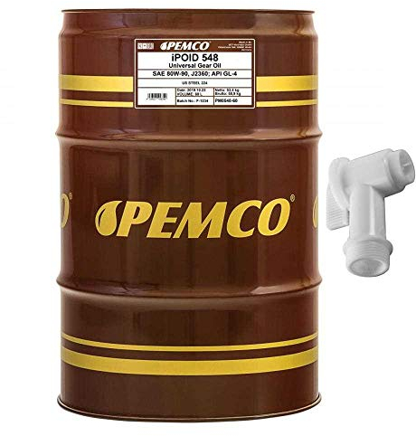 60 Liter PEMCO iPOID 548 80W-90 GL-4 Öl Handschaltgetriebe API inkl. Auslaufhahn SAE J2360 US STEEL 224