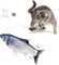 Katzenspielzeug Fisch,Elektrisch Wackelspielzeugfisch Floppy-Fisch-Katzenspielzeug,Plüsch-Simulation-Fischspielzeug für Katzen, Interaktives für Drinnen,Zum Beißen/Kauen/Treten Katzen Minzen Spielzeug