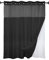 goodbath No Hook Shower Curtain and Liner Set,Luxury Waffle Bath Curtains for Bathroom Hotel, Mesh Top Window,Double Layer,180x188cm,Black