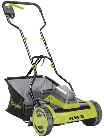 Sun Joe Cordless Electric Push Lawn Mower with 11.9-Gal Bag, 15-Inch Cutting Width, 360W Motor - Heavy-Duty Yard Trimmer for Gardening Care and Maintenance, IONMAX 24V-CRLM15