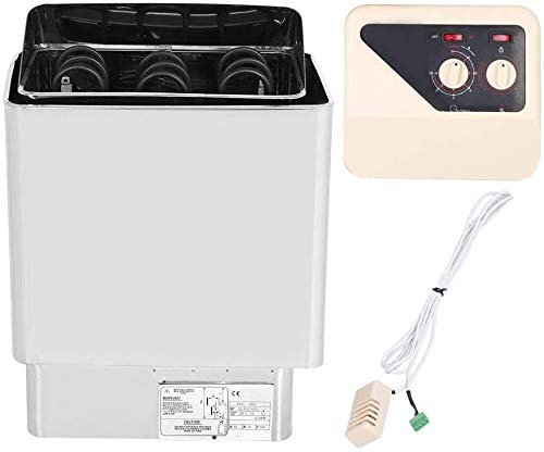 UIGJIOG 3KW-9Kwstufa per Sauna,Stufa Elettrica per Sauna 220V-240V Riscaldamento per Bagno in Acciaio Inossidabile Sauna Riscaldamento A Vapore con Stufa A Vapore con Controller Esterno,4.5KW