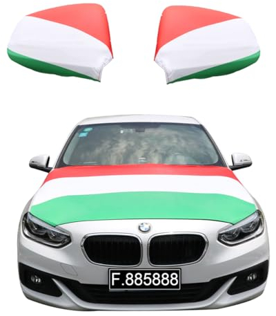 Sonia Originelli Fanset Fanartikel für das Auto Motorhaubenfahne Außenspiegelflaggen Fahne Flagge, Farbe: Ungarn