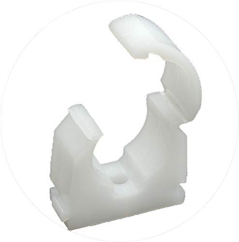 FM Products Clip Link Single Hinged Pipe Clip, White, 28mm - Pack of 10