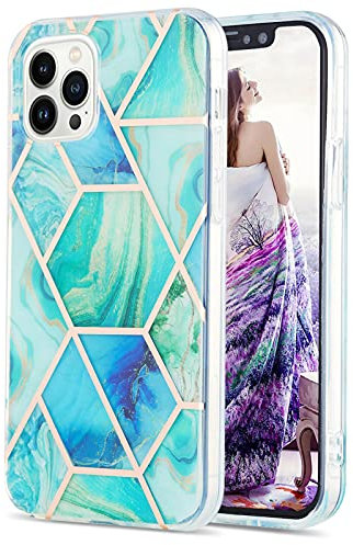 iPhone 13 Pro Max Case Marble, iPhone 13 Pro Max Phone Case Shockproof Ultra Silm Back Case for Girls Women with TPU Bumper Silicone Protective Cover Cases for iPhone 13 Pro Max Case, Green