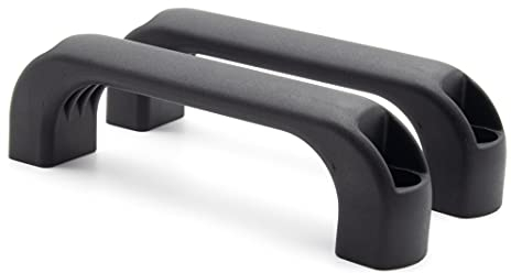 Enkotrade 2 Stück Bügelgriff mit Durchgangslöchern, Breite: 110 mm, Kunststoff Griff Handgriff D-Form Zuggriff Möbelgriff Türgriff