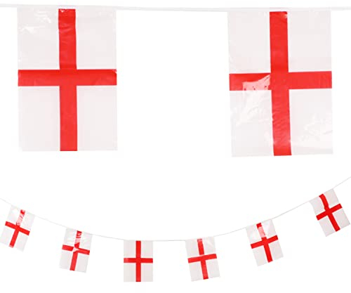 Toyland® 10m (32ft) England St Georges Bunting - 20 Flaggen - Perfekt für England Feiern - Partydekorationen