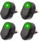 EPLZON 12V 30A SPST 3 poliger 2 Positionen wasserdichter LED Wippschalter für Auto LKW Wohnmobil Motorrad Boot Schiffssteuerung (Packung mit 4 Stück Grün)