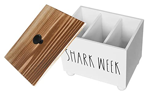 Tampon Holder for Bathroom, Farmhouse Pad Storage Container, Rustic Wood Bathroom Storage Bin with Lid, Period Organizer for Women, Feminine Products Caddy, Bathroom Accessories Decor Box