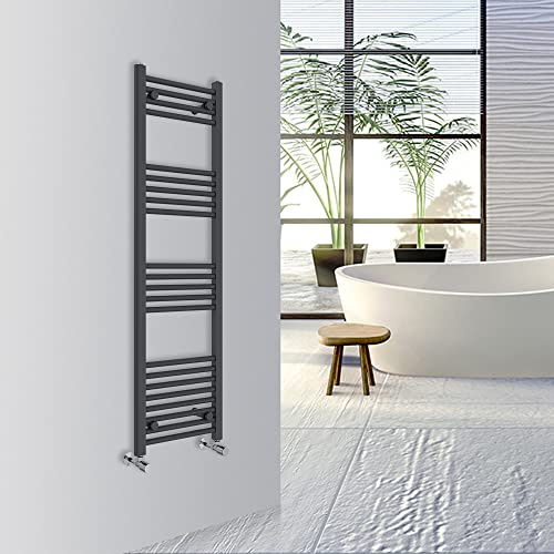 Warmehaus Straight Bathroom Heated Towel Rail Warmer 1400x400mm Anthracite