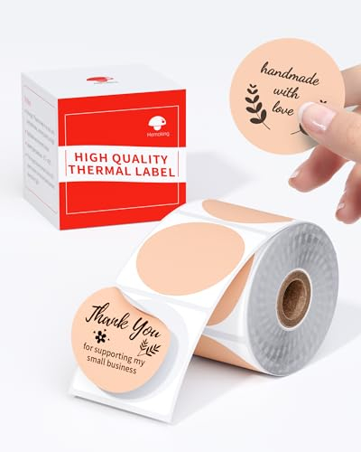 Khaki Runde Etiketten Kompatibel mit Phomemo M110, M220, M221, M150, M250, M108, M100, M120, M200 und Memoking M260 Etikettendrucker, 5cm x 5cm (1.96), 140 Etiketten/Rollen