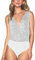 Airshi Ärmelloser Glitzer-Body, Atmungsaktiver, Modischer, Eleganter, Weicher Pailletten-Body für die Bar-Party (Silber)