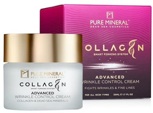 Pure Mineral - Crema Controllo Avanzato delle Rughe al Collagene - Minerali del Mar Morto, Riduce Rughe e Fermezza, Effetto Lifting - Senza siliconi, solfati, parabeni - 50ml
