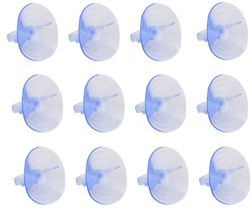 BESPORTBLE Suction Cup Blind Cups Window Glass Table Aquarium Fish Tank Blinds Rattan Lights DIY With Ring 12PCS 45MM PVC Loops Versatile Fixed and Suckers Aquariums Tables Thermal Reliable Vacuum