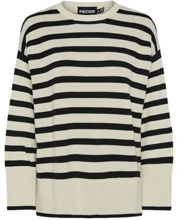 PIECES Pcava Ls O-Neck Slit Knit Noos