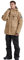 HOUZONIY Herren Skianzug Schneeanzug Atmungsaktiv Winddichte Schneehose Schneejacke mit Abnehmbare Kapuzen zum Skifahren Snowboarden Skisuit(Khaki+Schwarz L)