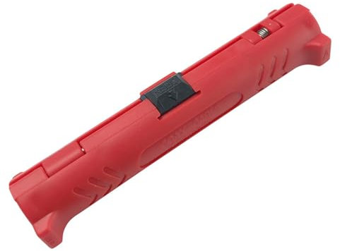 VZU Kabelabisolierer Universell für Koaxialkabel, Sat-Kabel und Antennenkabel - Abisolierer Entmanteler, Abisolierwerkzeug, Perfekt für 2-8mm Kabel-Durchmesser, Rot