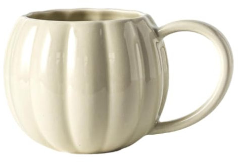 Kürbis Tasse, Keramik Pumpkin Mug, 450ml Halloween Kürbis Tasse, Niedliche Pumpkin Kaffeetasse Herbst Tasse Große Pumpkin Tasse für Thanksgiving Weihnachten, Herbsternte Geschenk (B)