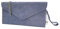Women's Italian Genuine Suede Envelope Style Clutch Handbag Evening Bag With Wristlet & Chain Strap-LILAC