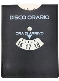 GUTEINTE Disco Orario Parcheggio, Disco Ora di Arrivo 8-20, Disco Orario Europeo Unificato, Chip del Carrello, Italiano Timer Parcheggio per Auto Camion Camper Compatto (Nero Opaco)