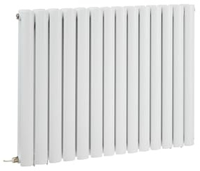 MILANO 1200W White Horizontal Double Oval Panel Electric Radiator 635x826mm | Steel Construction. Generous Heat Output. Contemporary Style. Double Panel Design. Hardwired Installation.