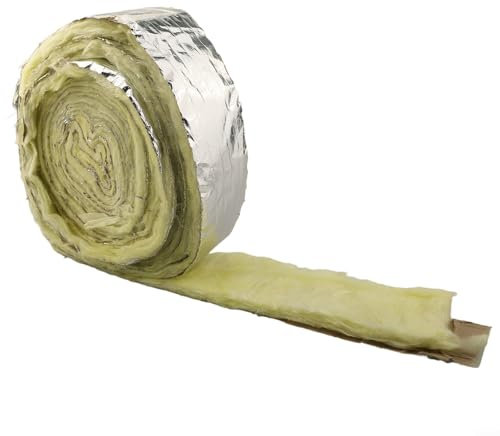 Oniissy Rouleau d'Isolation en Fibre de Verre de 10 m - Absorption Sonore et Isolation Thermique - Feuille d'Aluminium - Rouleau de Film en Fibre de Verre