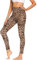 FOTOCITI Leggings Damen High Waist Elastische Sportleggins Fitnesshose Blickdicht Schwarze Laufhose Sporthose für Gym Yoga (Leopard,S-M)