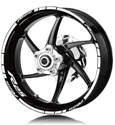 YUEYZHK Bordo a Strisce alla Moda Adesivo per Moto Adesivo per Pneumatici Impermeabile Adesivo per Cerchioni personalità Striscia Riflettente per R25 r25(Wit)