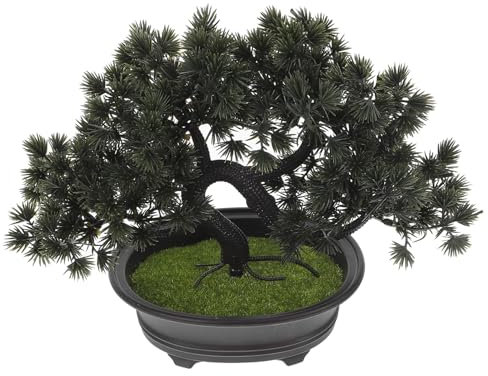 TOYANDONA Künstliche Pflanze Im Topf Künstlicher Bonsai-Baum Für Heimdekoration Badezimmer Bücherregal Zen-Garten Landhausstil Realistischer Kiefern-Bonsai