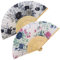 Cabilock 2 Piezas Abanico Doblado Decoración De La Pared del Ventilador Extrañar Abanicos De Mano para Mujer Plegable Floral Abanicos Chinos Tiki Decoraciones De Mano Seda Antiguo Tropical
