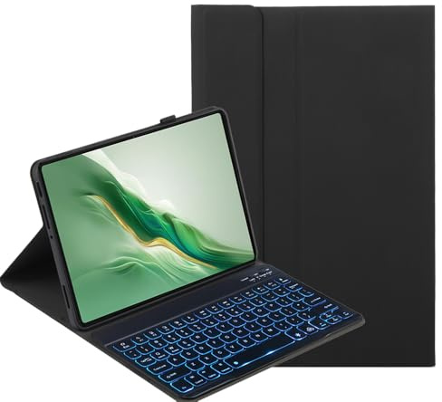 YKWXSC Funda Teclado para OPPO Pad 5 Tablet 12,1 Pulgada, 7 Colores Retroiluminación Español Ñ Teclado Magnético Inalámbrico, Negro