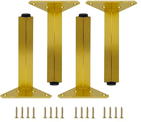 Lot de 4 pieds de table réglables en alliage d'aluminium, pour canapé, lit, bureau, table basse, 40 cm de hauteur
