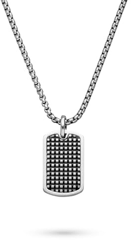 s.Oliver Jungs Schmuck – Halskette mit coolem Anhänger aus Edelstahl – Cool, Modern und Lässig – Perfekte Geschenkidee