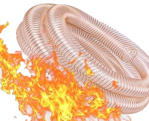 MACAGGTNTU Transparent Absaugschlauch Vakuumschlauch PU Staubsammelschlauch Spiralschlauch Flexibel Förderschlauch For Industrielle Staubabsaugung(10m/32.8ft,100mm(3 9/10))