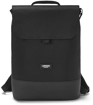 LARKSON Zaino da Donna Nero - Nina - Zaino da Giorno con Scomparto per Laptop da 16 Pollici per Università, Lavoro e Viaggi - Zainetto Medio - Idrorepellente