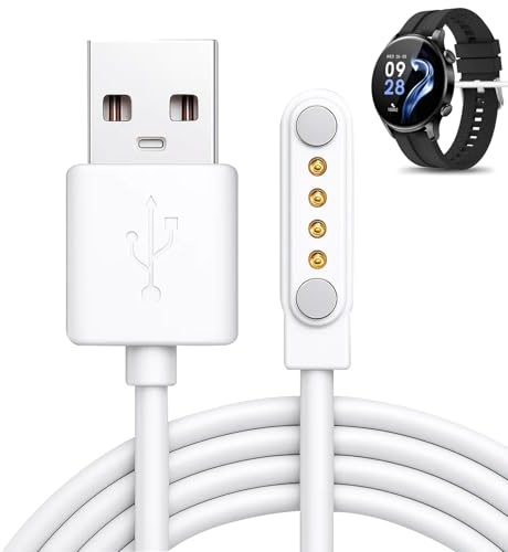 LgCiXli Cargador magnético universal para relojes inteligentes | Cable de carga USB seguro con conector de 4 pines de 7,62 mm | Protección contra sobrecorriente y suministro de energía estable para