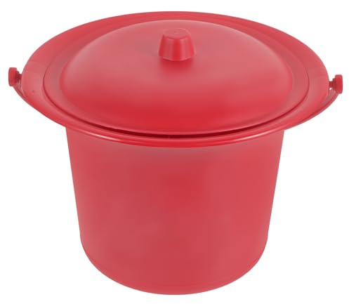 WHAMVOX Pot de Chambre de Mariage Rouge en Pp Couvercle et Design Antidérapant, Urinoir Portable pour Adultes pour Usage Nocturne et Domestique