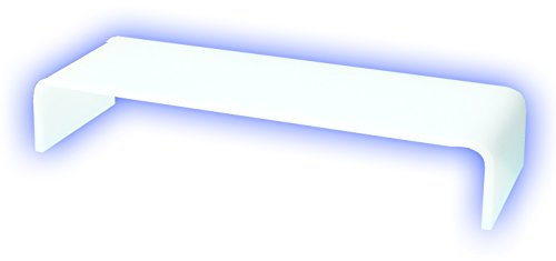 Holzhäuser Prodest/Monitor Ständer Erhöhung/Bildschirm Standfuß/TV Bank Aufsatz aus Acrylglas - Weiss - durchscheinend (50 x 20 x 10cm)