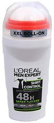 Loreal Men Expert Shirt Control Anti Transpirant 48h Deo Roll On gegen Flecken und Textilverhärtung, 2er Pack (2x50ml)