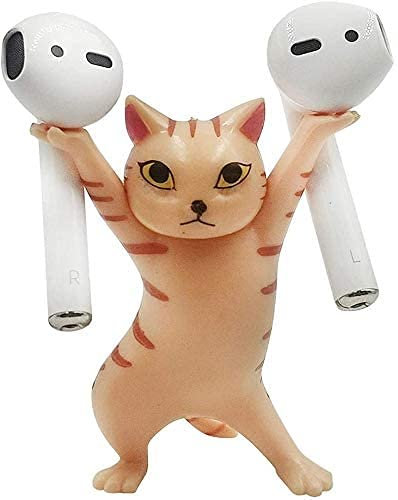 AS Pets Support pour écouteurs Airpod en forme de chat - Cadeau pour les amateurs de chats - Support pour téléphone portable - Cadeau créatif et intéressant - Ornements en forme de cercueil de chat