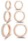 3 Paires Boucles d'oreilles Femme Créoles Petites en Argent Fin 925 Avec Zircone Cubique Plaqué Or Rose, Diamètre 8mm/10mm/12mm