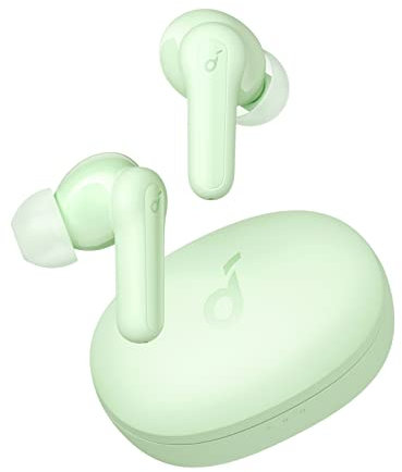 soundcore by Anker P2 Mini True Wireless Earbuds, 10mm Drivers with Big Bass, Custom EQ, Bluetooth 5.3, 32H Playtime, USB-C for Fast Charging, Tiny Size for Commute, Work(Renewed) (Green)