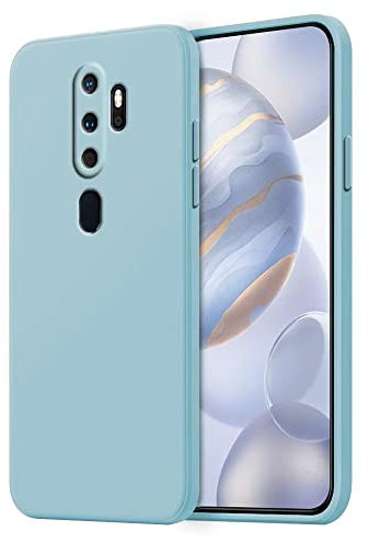 HONLEN Funda Compatible para OPPO A9 2020 / OPPO A5 2020 Case, (6.5 Inches) Líquida TPU Silicona Cover con Anti-Rasguño, Cáscara Suave Cubierta Azul Claro