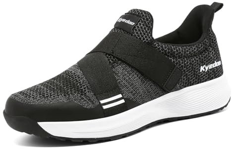 Kyedoo Zapatos de ciclismo de interior para hombre compatibles con tacos SPD, cómodos zapatos de bicicleta para caminar, tacos incluidos, Negro, 13.5 Women/12 Men