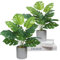 JUSTOYOU 2Pack Artificial Monstera, 16in Tall Fake Potted Plant With Pot, Faux Greenery for Office Bathroom Home Desk Decoration