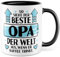 Opa Tasse mit Spruch - Geschenk So sieht der beste Opa der Welt aus, wenn er Kaffee trinkt - Kaffeetasse 330ml aus Keramik - Großvater Enkel Großeltern Familie Kaffee-Becher
