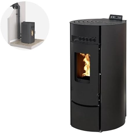 INTERSTOVES - Pack INTERSTOVES Poêle à granules LEANDRO 9 Etanche + Kit Conduit Ventouse (sortie façade) - Noir