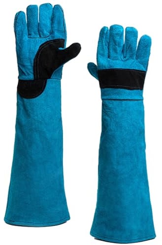 Ksvaye 2 pezzi guanti protettivi 45 cm guanti da lavoro guanti antimorso per animali la saldatura, il giardinaggio o la manipolazione di cani/gatti/uccelli/lucertole/falchi/rettili