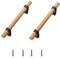 AUXBC Schubladengriffe in T-Form, moderne Möbelgriffe, 2 Stück, Holz und schwarzer Sockel, 14 x 1,5 x 3,5 cm, Lochmitte, 9,6 cm