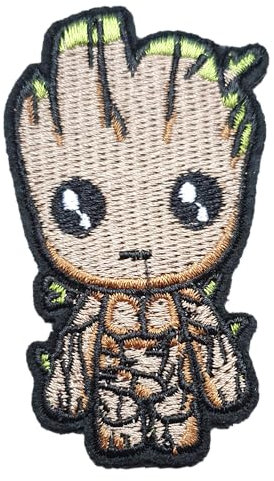 Fat-catz-copy-catz Animated Teenage Groot Guardians of The Galaxy Embroidered Patch Badge Iron or Sew on Patch 8cm x 4cm