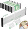 FUNIZE Adjustable Drawer Dividers With Inserts, 4'' High Expandable Drawer Organizers for Clothes, 8 Pack 12.6-22.8'' Long Dividers with 3.9-7.1'' Inserts, Drawer Separators for Socks/Tools-White